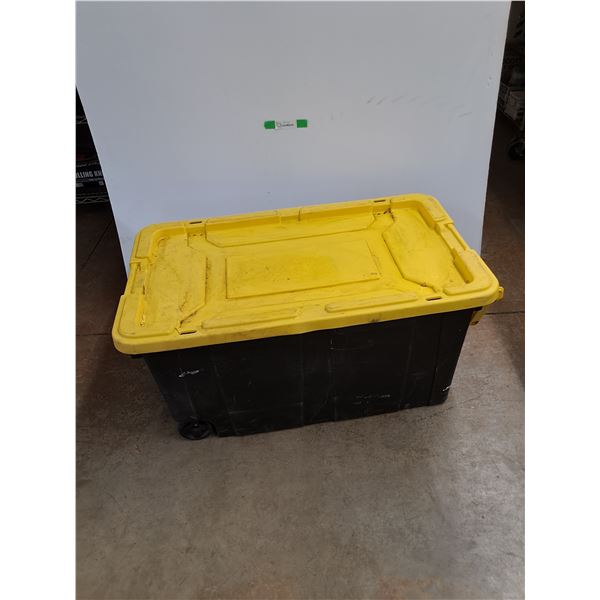 *Rolling Plastic Storage Tote w/Lid 35" x 20" x 17", PICKUP ONLY