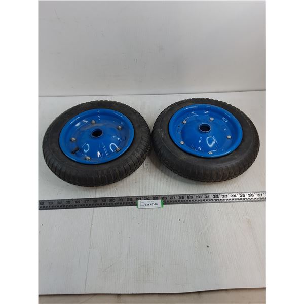 Pair of Inflatable Utility Wheels - 9.25" Rims (Jisun 13" x 3" Tires)