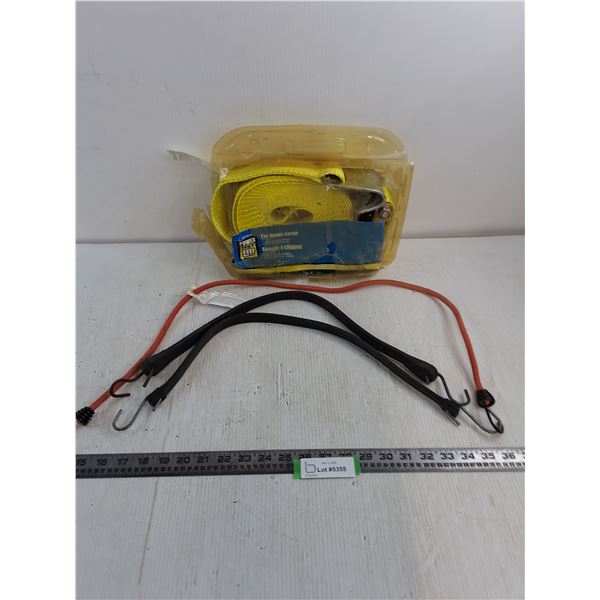 Unused "Power Fist" Tie Down Strap, Bungee Cords