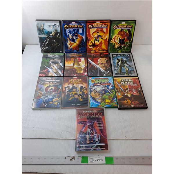 (13) Animated DVDs- Fantastic Four, Halo Legends, Star Wars, Misc.