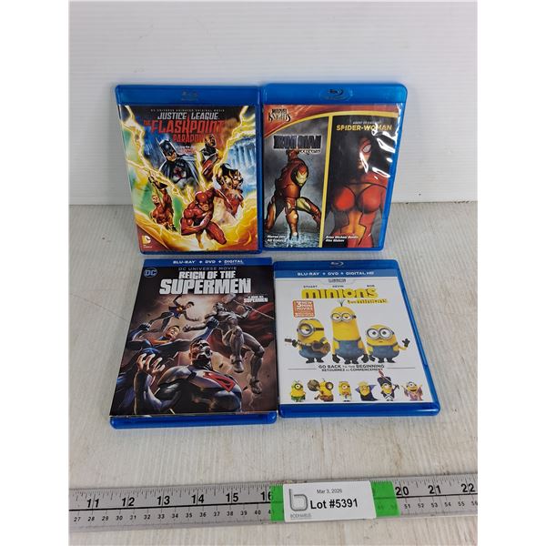 (4) Blue Ray DVDs- Minions