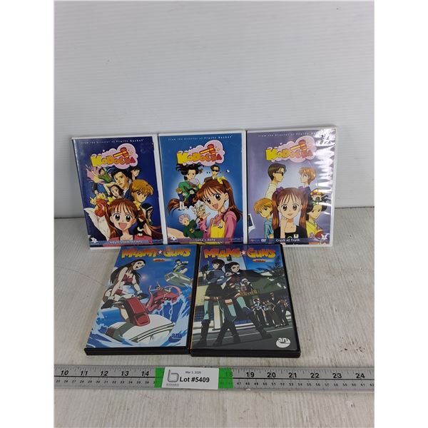 (5) Anime DVDs- Kodocha, Miami Guns, As Is