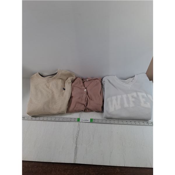 (3) Sweaters (Lock & Polo - Large, Waffle - Medium)