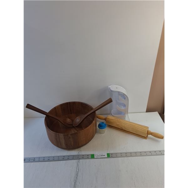Assorted  - Kitchen  - Salad Bowl, Herb Storage, Rolling Pin