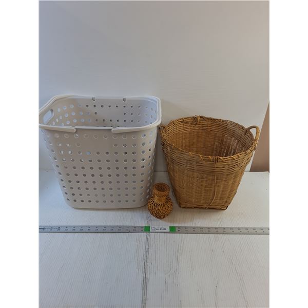 (2) Baskets- Wicker/Plastic - PICK UP ONLY