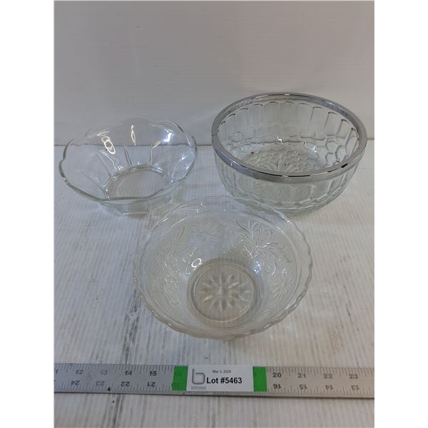 (3) Glassware- Bowls