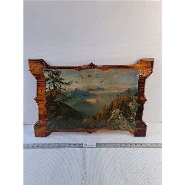 Mountain Scene Wallmount Clock - 23" x 16" - PICK UP