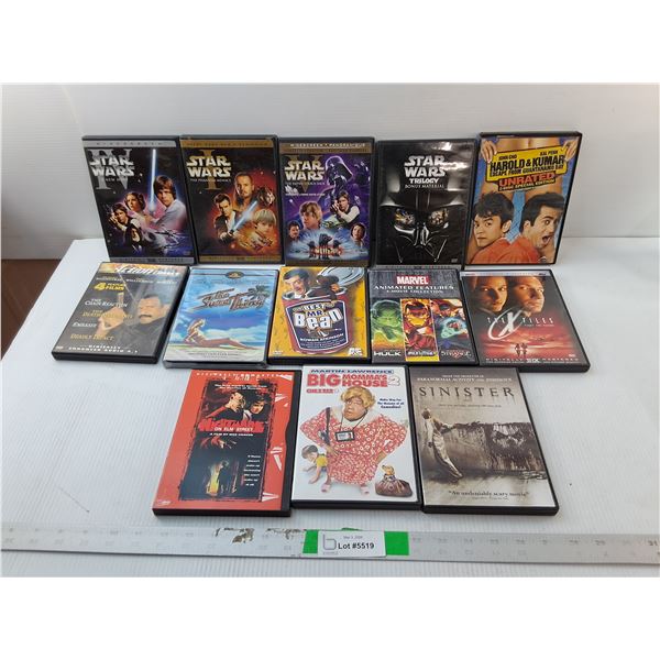 (13) DVDs- Star Wars, The X Files, Mr. Bean, Misc.