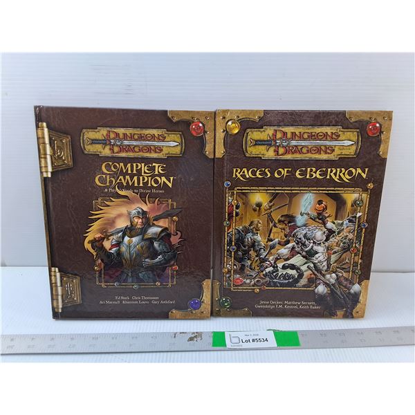 (3) D & D Books- Races of Eberron & Complete Champion