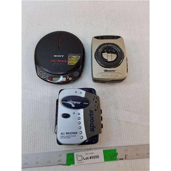 (3) Portable CD/Tape Players- As Is
