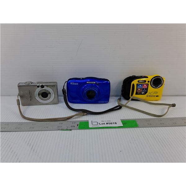 (3) Digital Cameras- Canon, Nikon, Fujifilm- As Is