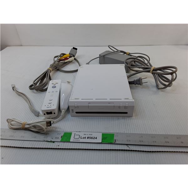 Wii Console- Powers On & (2) Controllers