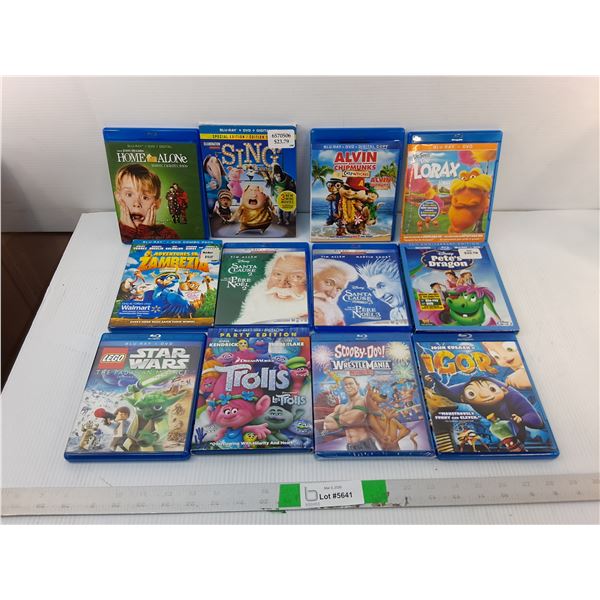(12) Kids' Blu Rays- The Lorax, Igor, Trolls, Misc.
