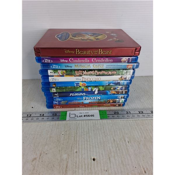 (11) Kid's Blu-Ray Movies-Cinderella,Pinocchio,Frozen,Beauty and the Beast and others