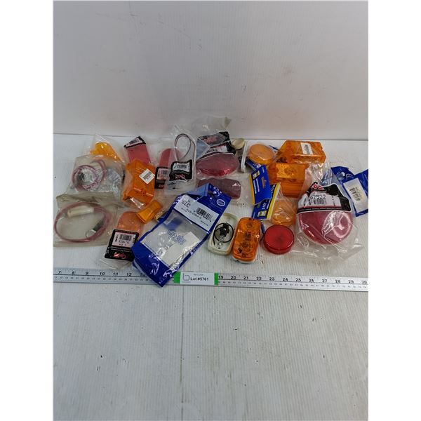 Large Lot of Assorted Clearance Markers,Lighting accessories and Misc. Hardwares