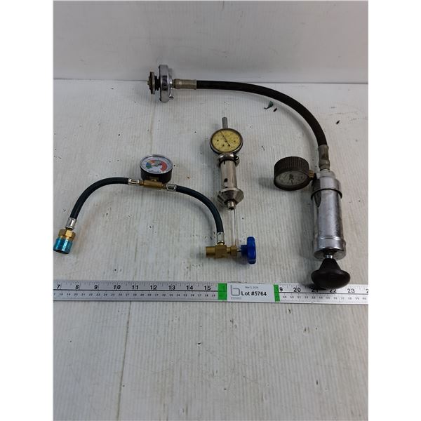 Air Conditioning Refrigerant Charging Hose,Small Machinist Gauge,Auto Cooling System Pressure Tester