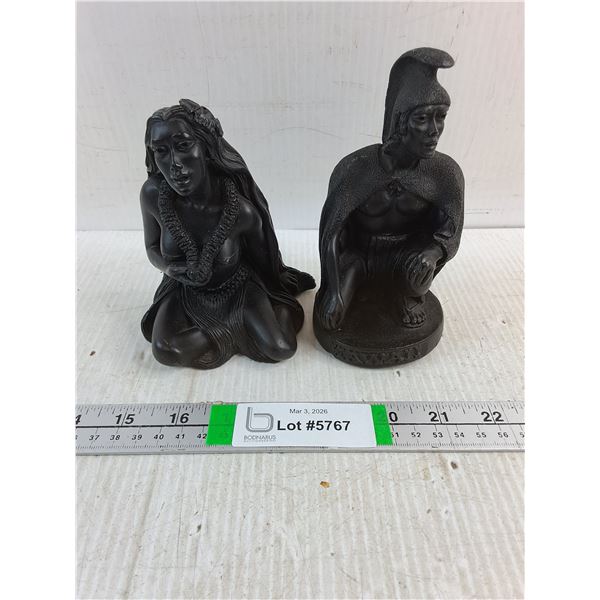 (2) Made In Hawaii Figurines 6" Tall