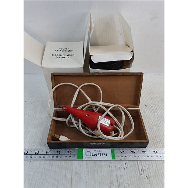 Electric Pencil Engraver-powers on,(2) Router Attachments