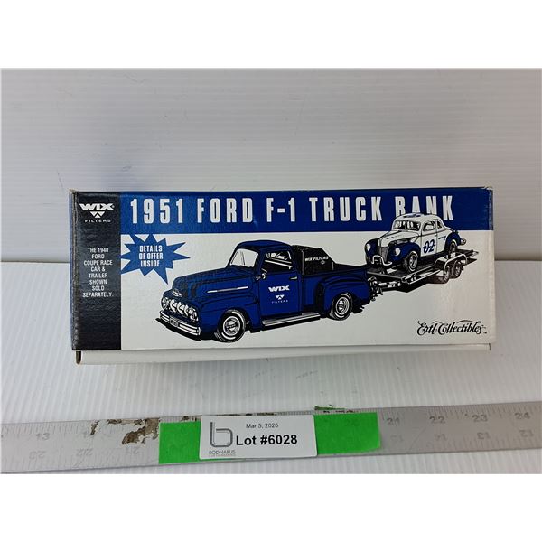 1951 Ford F-1 Truck Bank Approx. 1:24 Scale, Appears NIB
