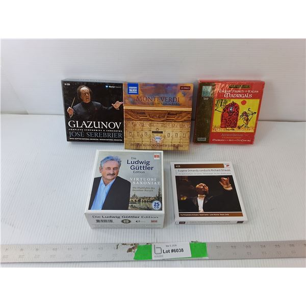 (5) Classical CD Sets- Monteverdi, Glazunov, Ludwig Guttler, Misc.