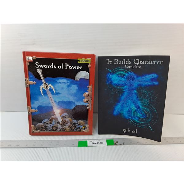 (2) Gaming Books- Swords of Power & It Build Characters