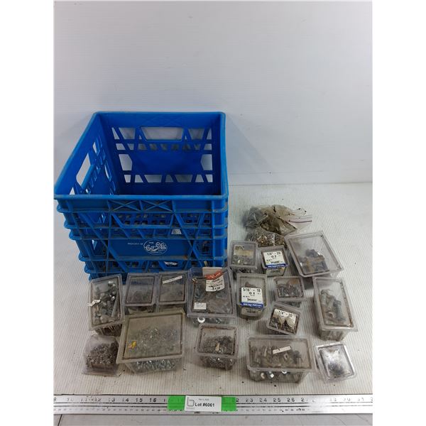 Screws, Bolts, Nuts, Nails, Milk Crate 13" x 11" x 11"- PICK UP