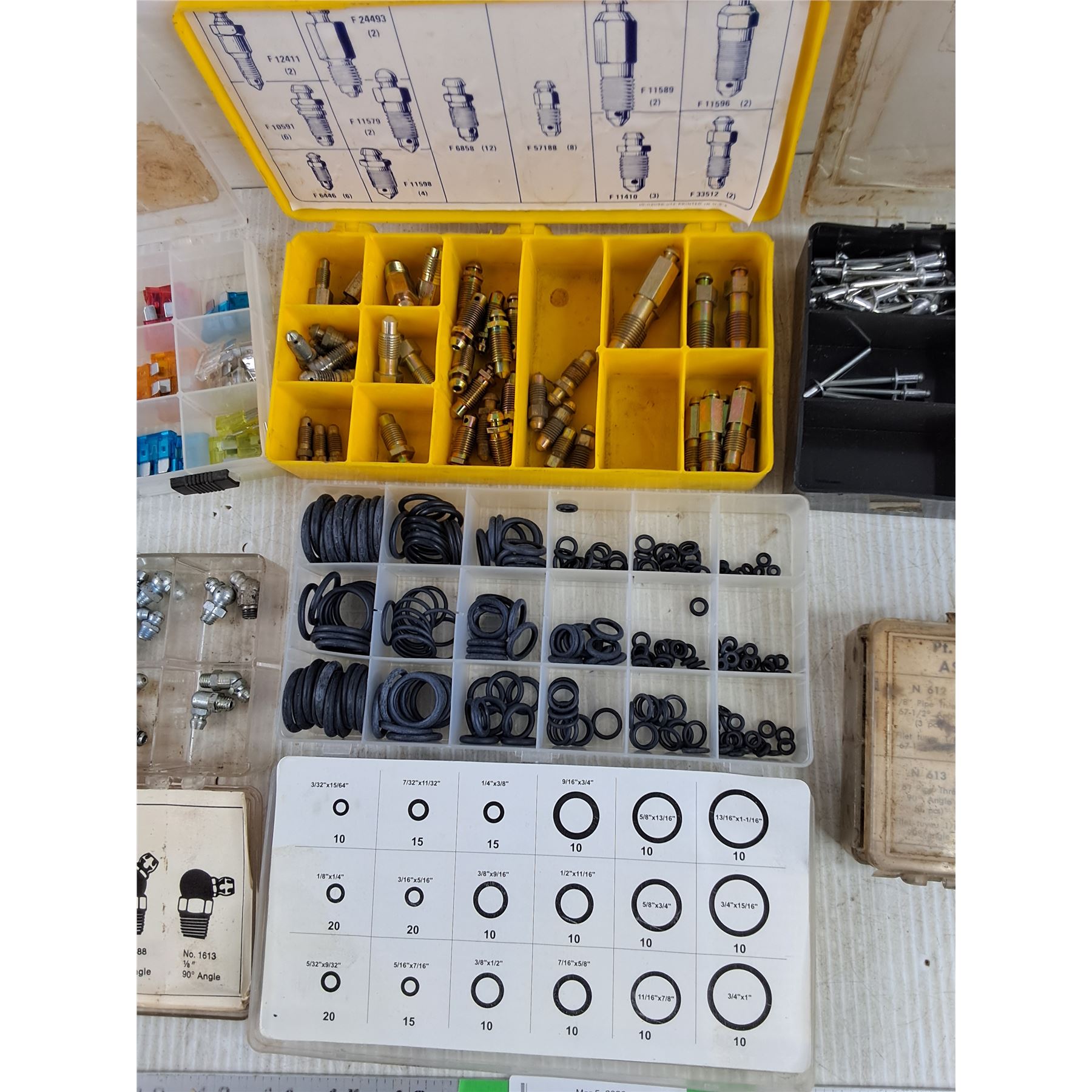 Fuses, Assorted O Rings, Grease Fittings, Rivets & Bleeder Screws ...
