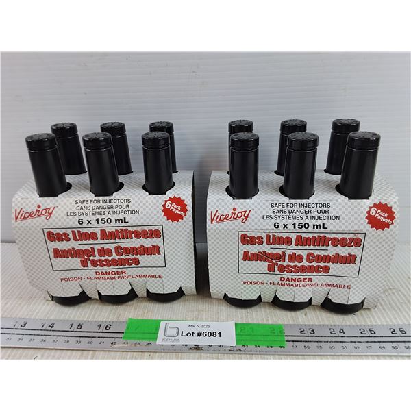 (2)  Viceroy Gas Line Antifreeze 150ml 6 Packs - Sealed - PICK UP