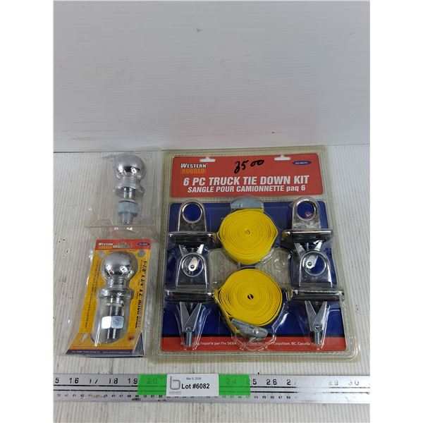 (2) Western Rugged 6 pc Truck Tie Down Kits - Sealed