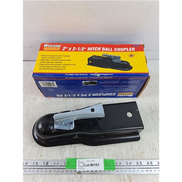 Western Rugged 2" x 2 - 1/2" Hitch Ball Coupler