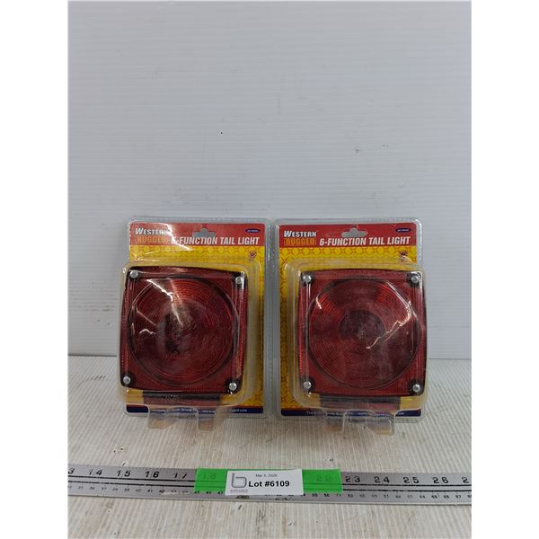 (2) Western Rugged 6 Function Tail Lights - New