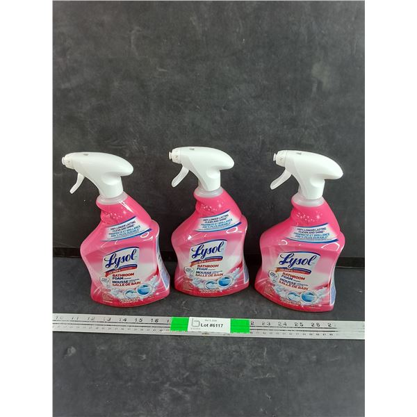 (3) 950ml Lysol Bathroom Foam Cleaner - New, PICKUP ONLY