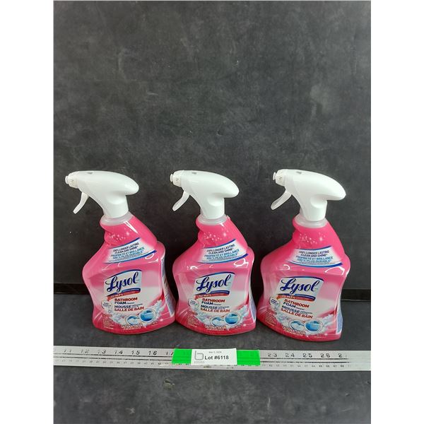 (3) 950ml Lysol Bathroom Foam Cleaner - New, PICKUP ONLY