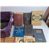 Image 5 : Shopping Basket 21" x 14" x 9" , Assorted Books - Photo Guide, Exercise Book, Canada 1964
