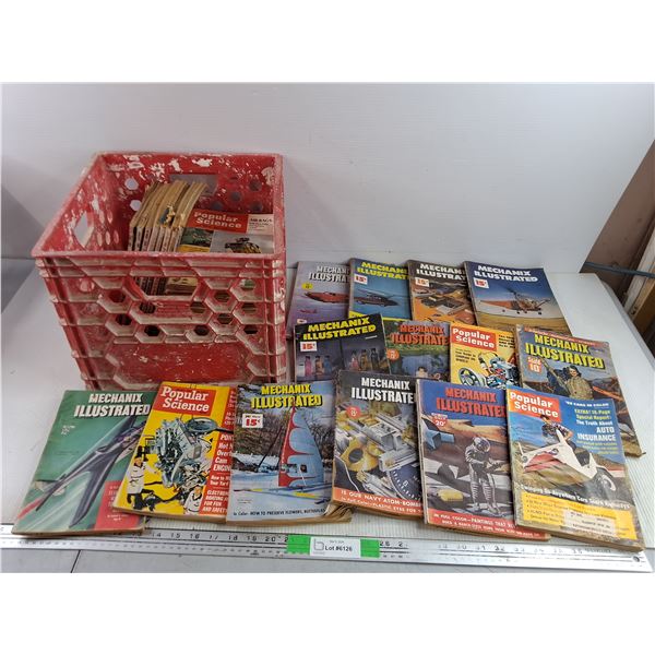Milk Crate 13" x 11" x 11", Assorted Mechanix Illustrated & Popular Science Books - PICK UP