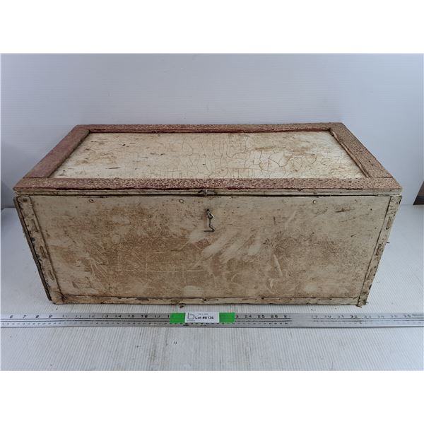 Vintage Wooden Chest 25" x 12" x 11", PICK UP ONLY