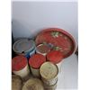 Image 4 : Assorted Vintage Cans, (2) 13" Serving Trays, Books, Plastic Tote 23" x 15" x 17"-Cannot Ship