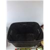 Image 7 : Assorted Vintage Cans, (2) 13" Serving Trays, Books, Plastic Tote 23" x 15" x 17"-Cannot Ship