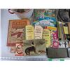 Image 2 : 9" Enamel Pot, Pocket Ledger, Vintage Boots - Size 8, Cross Pendants, Misc