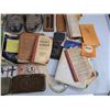 Image 5 : 9" Enamel Pot, Pocket Ledger, Vintage Boots - Size 8, Cross Pendants, Misc