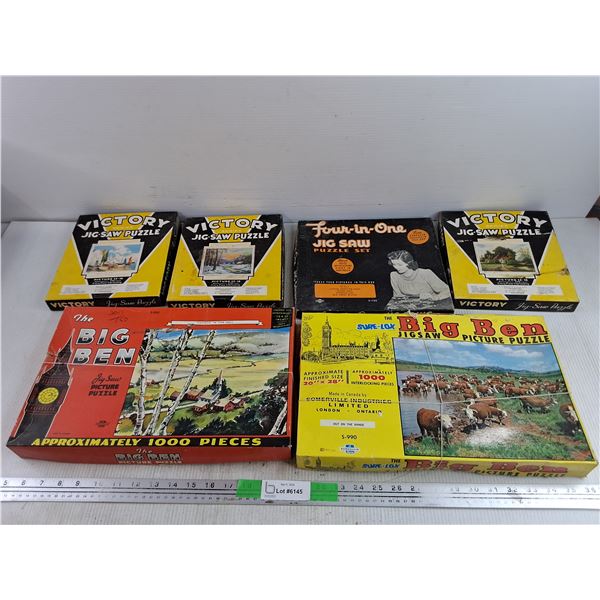 Assorted Vintage Jigsaw Puzzles - As Is