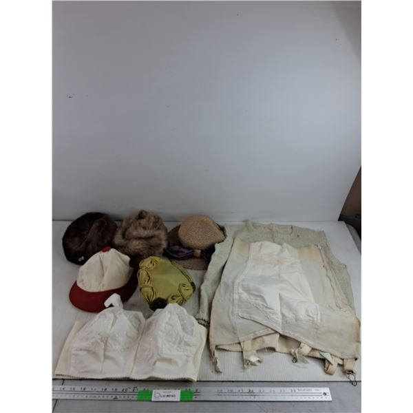 Assorted Vintage Hats & Lingerie Lot