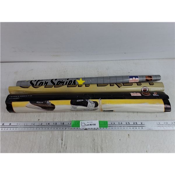 (3) Posters-Vintage Wayne Gretzky, Mario Lemieux, Brett Hull (the Golden Brett) - Sealed, NOS