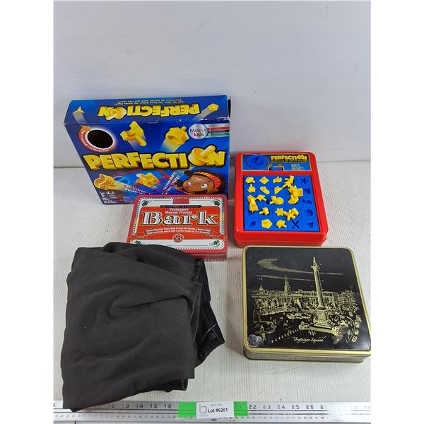 Perfection Game - As Is, Missing Pieces, Vintage Tins, Asham Pants - Size XL
