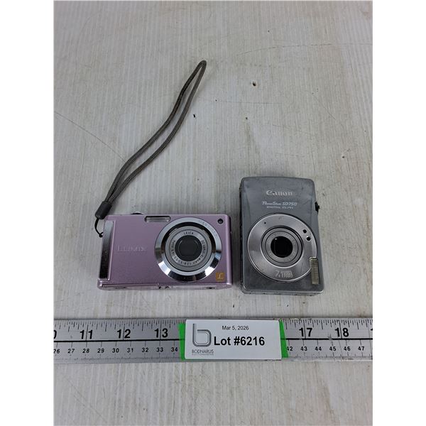 (2)Digital Cameras- Lumix, Canon, Untested