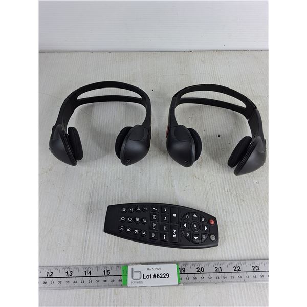(2) Headphones & Remote- Untested