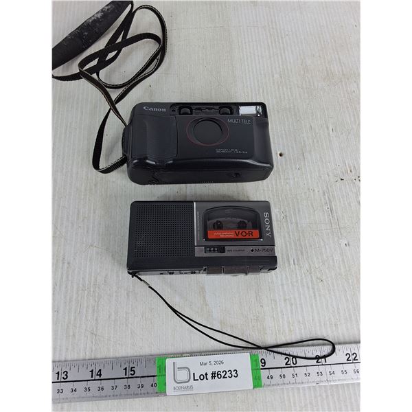 Canon Multi Tele & Sony Microcassette Recording - Untested