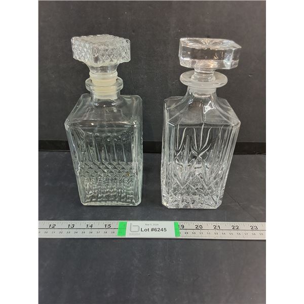 (2) Glass Liquor Decanters