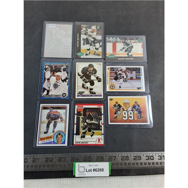 (9) Assorted Wayne Gretzky Collector Cards - Unauthenticated