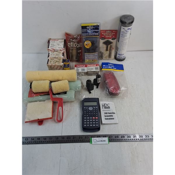 Assorted New & Used Tradeware (Hardware, Paint Rollers, Calculator, Water Filter, Misc.)